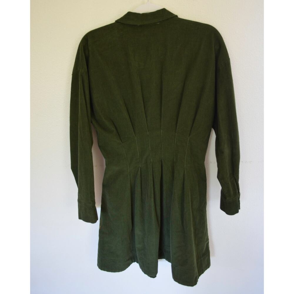 The Tobie Long-Sleeve Corduroy Mini Shirt Dress by Exquise - Picture 6 of 7